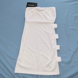 White Split Side Bandeau Bodycon Dress